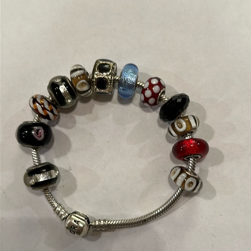 Glass charms for pandora bracelet lot of 12
